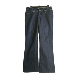 Paige Jeans Women 30 Blue Hidden Hills Bootcut Dark Wash Double Button Flare